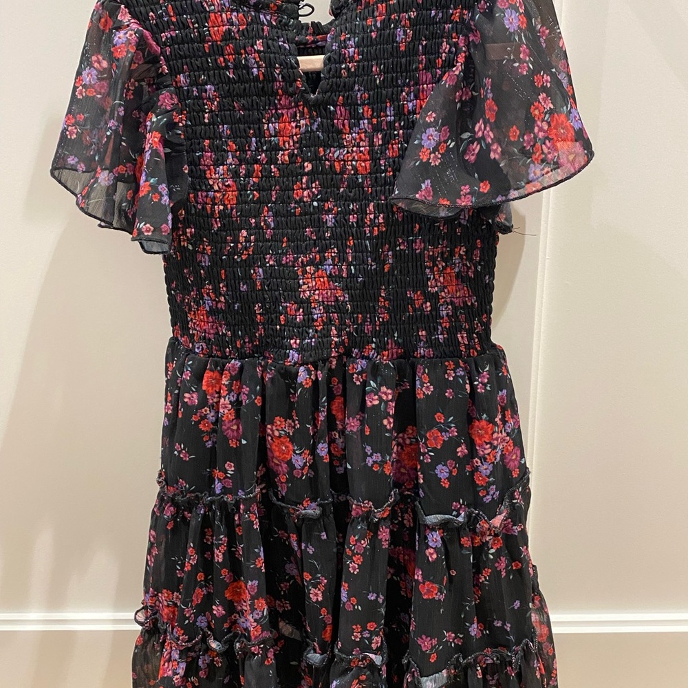 Zunie Black and Red Flutter Sleeve Sundress
